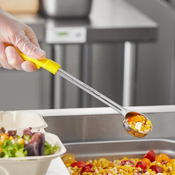 Choice 1 oz. Yellow Solid Portion Spoon