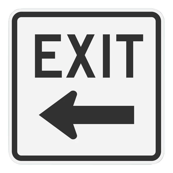Lavex 18" x 18" High-Intensity Prismatic Reflective Aluminum "Exit" Safety Sign with Left Arrow