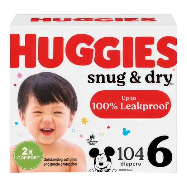 Huggies® Snug & Dry Size 6 Baby Diapers - 104/Case