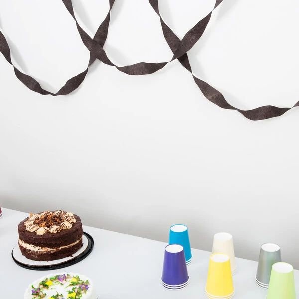 Creative Converting 078030 81' Black Velvet Streamer Paper - 12/Case