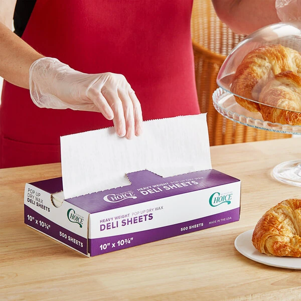 Choice 10" x 10 3/4" Heavy Weight Interfolded Deli Wrap Wax Paper - 6,000/Case