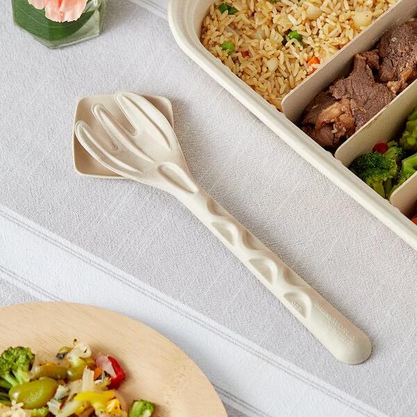 World Centric 10" Compostable Fiber Serving Fork - 100/Case