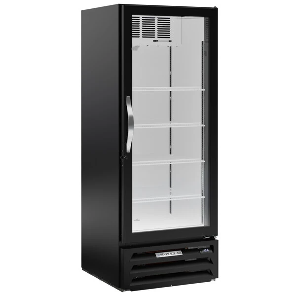 Beverage-Air MMF12HC-1-BS MarketMax 24" Black Glass Door Merchandising Freezer with Stainless Steel Interior