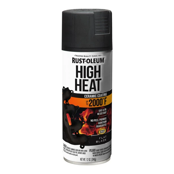 Rust-Oleum High Heat 12 oz. Flat Black Protective Enamel Spray 248903 - 6/Case