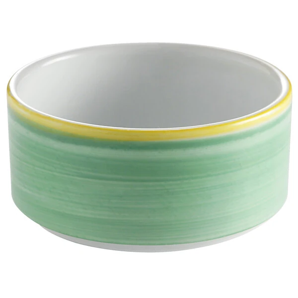 Corona by GET Enterprises PA1603905124 Calypso 11 oz. Green Porcelain Stackable Soup Cup - 24/Case