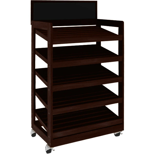 Marco Company 31" x 21" x 61" Cocoa Maple Bakery Display Shelving with Chalkboard Sign