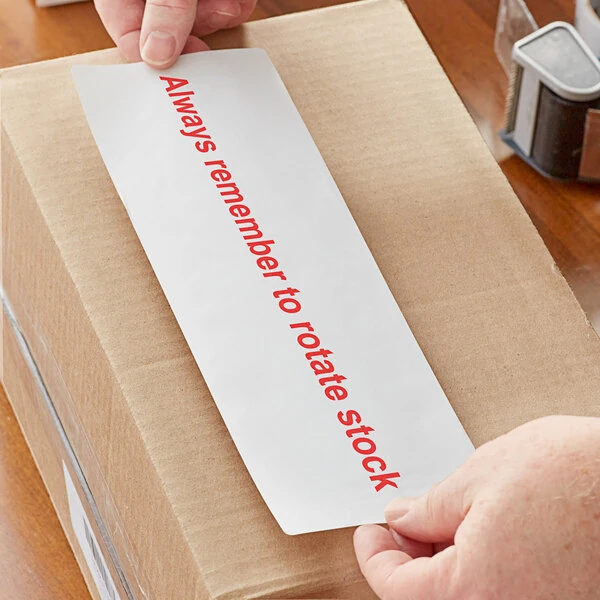 Lavex 4" x 13" White Thermal Transfer Permanent Label Roll - 4/Case