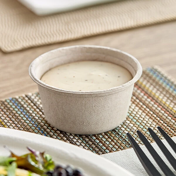 Dart 2 oz. Compostable Fiber Portion Cup - 2,500/Case