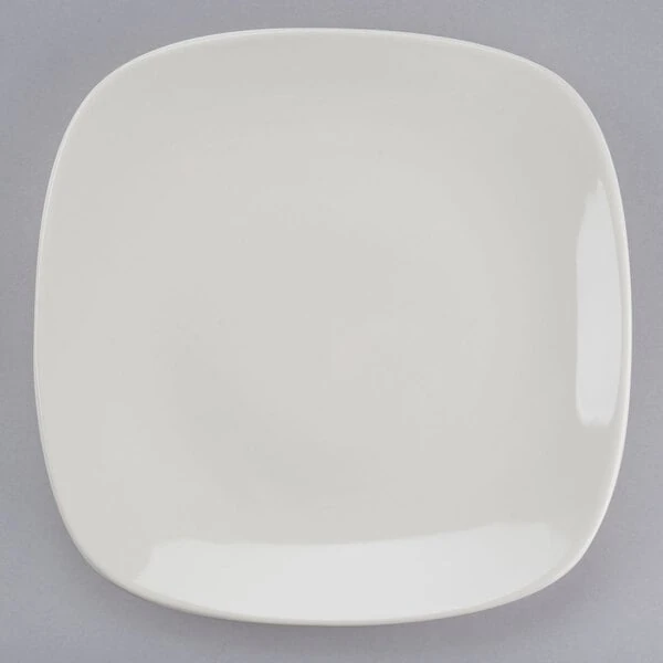 Tuxton BEH-110C 11" Eggshell Square China Plate - 12/Case