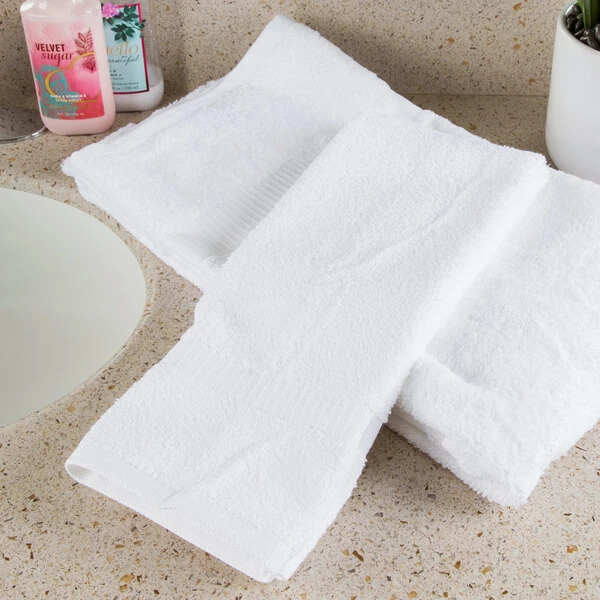 Oxford Belleeza 16" x 30" 100% Ringspun Cotton Hand Towel 4.5 lb. - 120/Case