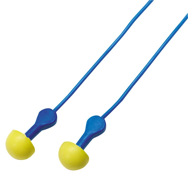 3M 311-1114 E-A-R™ EXPRESS™ Pod Plugs™ Yellow / Blue Corded Foam Earplugs - 100/Pack
