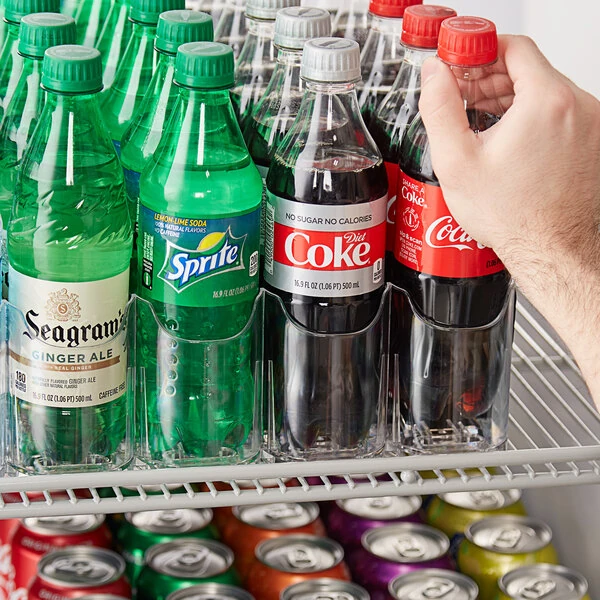 Avantco 178FST10LN12 10 Lane Pusher Glide Bottle Organizer for 12 oz. and 16 oz. Bottles / Cans
