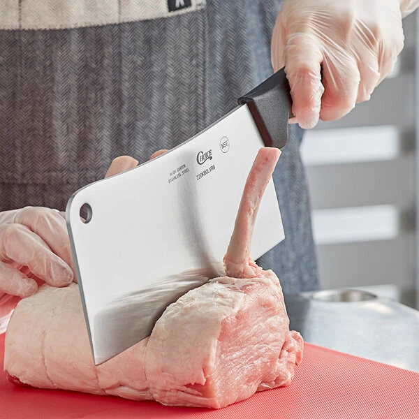 Choice 8" Stainless Steel Cleaver with Black Handle