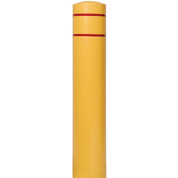 Innoplast BollardGard 11 1/8" x 60" Yellow Bollard Cover with Red Reflective Stripes BC1160YR