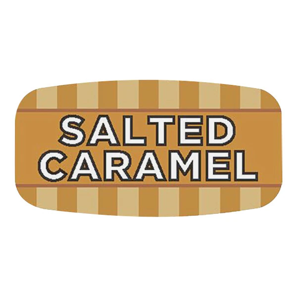 Bollin 5/8" x 1 1/4" Rectangular Permanent Salted Caramel Bakery Label - 1,000/Roll