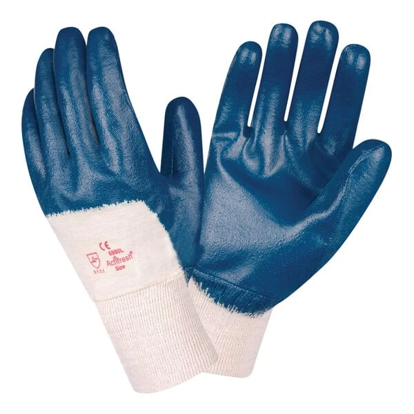 Cordova Brawler II Smooth Supported Nitrile Gloves with Interlock Lining, Sanitized Treatment, and Knit Wrist - Extra Large - Pair - 12/Pack