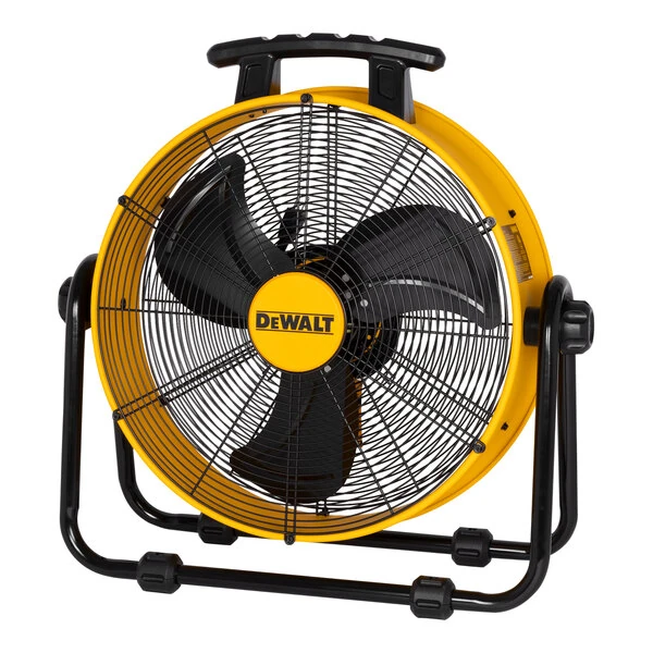 DeWalt 20" Yellow / Black 3-Speed 180-Degree Tilt Portable Tabletop / Hanging Industrial Drum Fan DXF2043 - 5,000 CFM, 120V