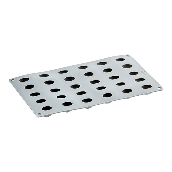 Pavoni Gourmand 30-Compartment Olive Silicone Baking Mold GG012S - 1 1/4 inch x 7/8 inch x 11/16 inch Cavities