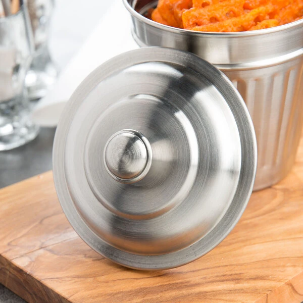 American Metalcraft OLID 3 3/4" Mini Stainless Steel Trash Can Lid for OSCAR