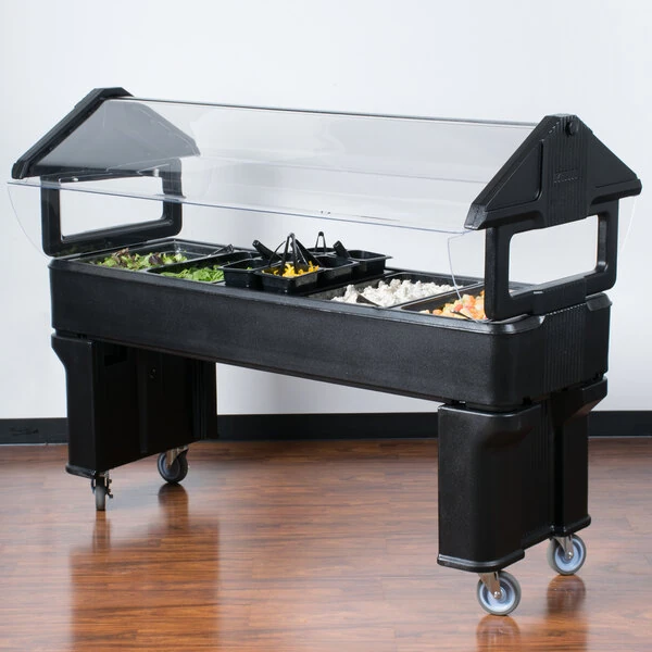 Carlisle 660603 Black 6' Six Star Open Base Portable Food / Salad Bar