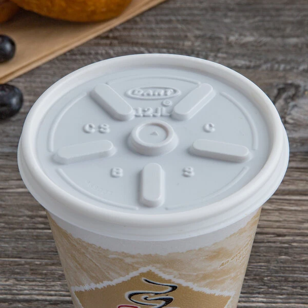 Dart 12JL White Vented Lid - 1,000/Case