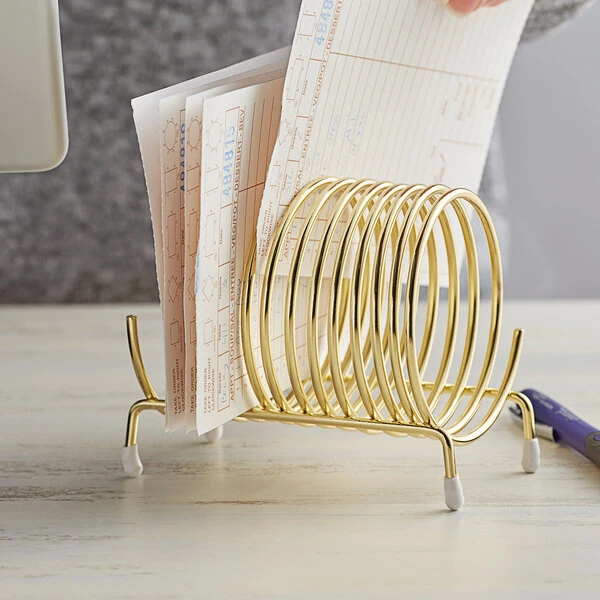 Choice 3" Brass-Plated Iron Check Caddy