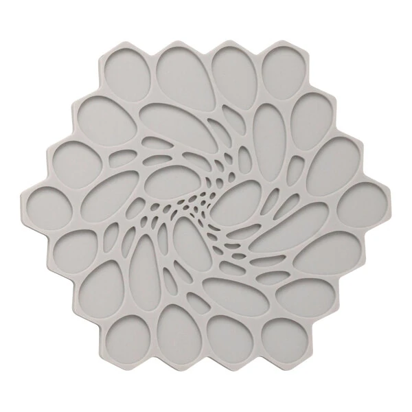 Modern Twist from Steelite International 7" Cloud Silicone Hexagonal Hive Trivet - 6/Case