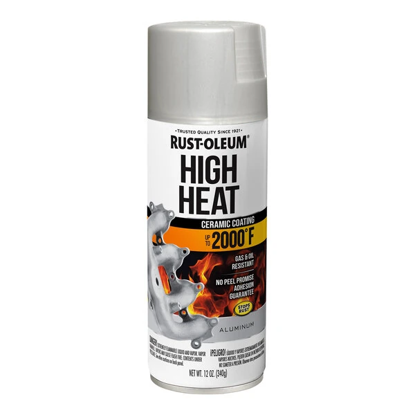 Rust-Oleum High Heat 12 oz. Flat Aluminum Protective Enamel Spray 248904 - 6/Case