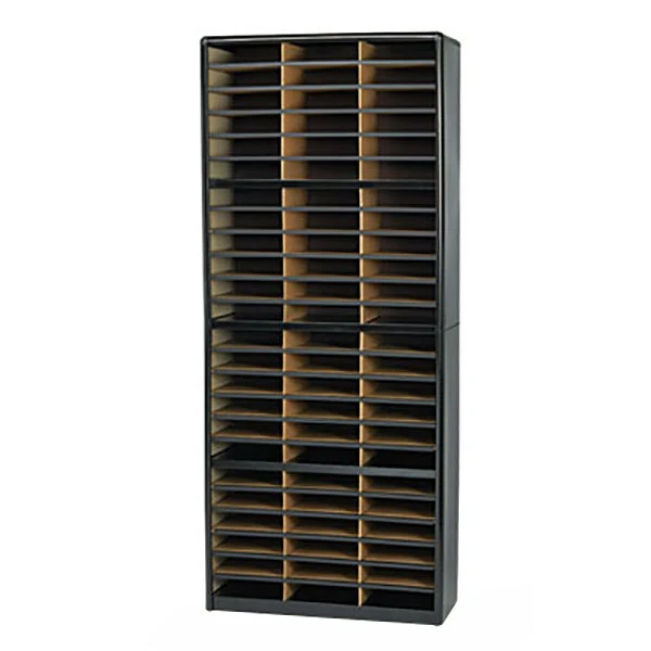 Safco 7131BL Black 72-Section Steel / Fiberboard File Organizer - 32 1/4" x 13 1/2" x 75"
