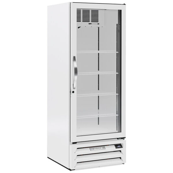 Beverage-Air MMF12HC-1-W-18 MarketMax 24" White Glass Door Merchandiser Freezer with Left-Hinged Door - 11.9 Cu. Ft.