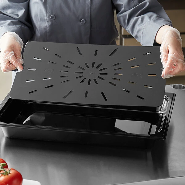 Vigor Full Size Black Polycarbonate Drain Tray