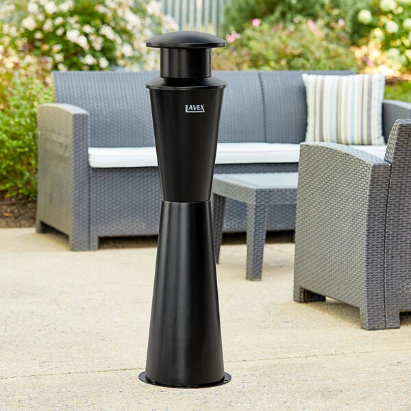 Lavex 2 Gallon Black Steel Freestanding Cigarette Receptacle