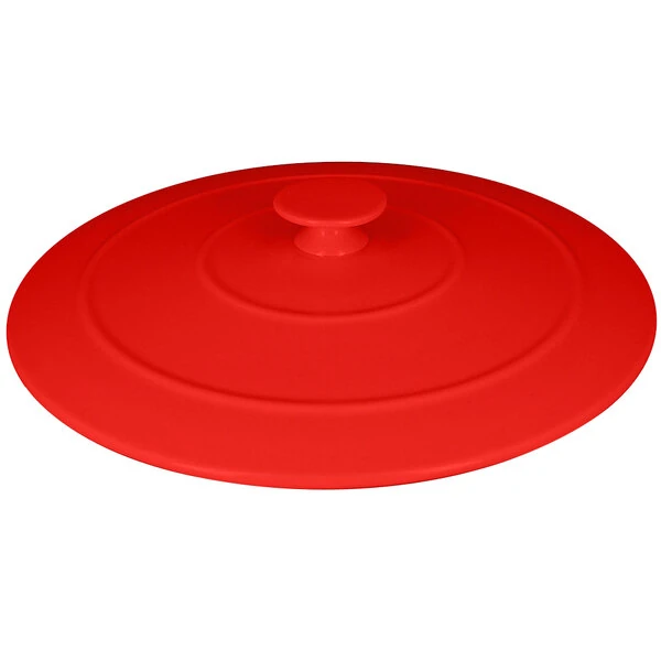 RAK Porcelain Chef's Fusion 11" x 1 15/16" Ember Red Porcelain Cocotte Lid - 4/Case