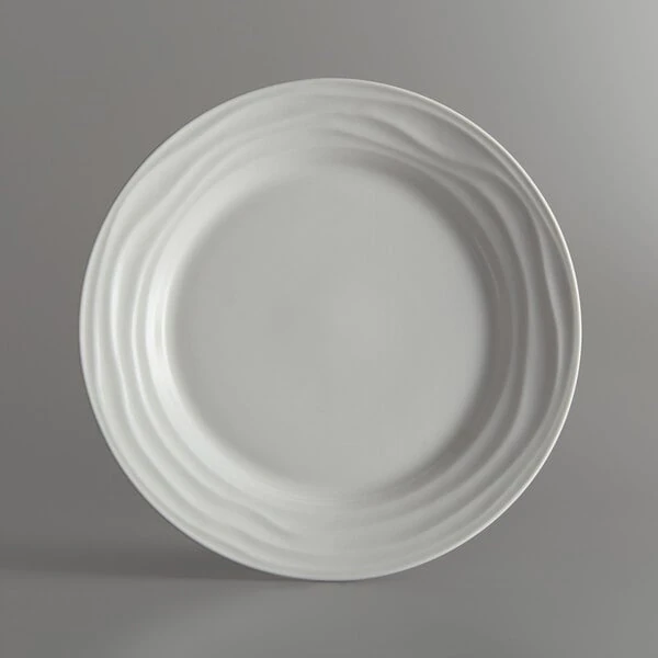 Tuxton GDP-006 TuxTrendz Sandbar 10 1/2" Bright White China Plate - 12/Case