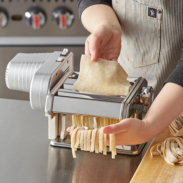 Choice Food Prep Electric Stainless Steel Hybrid Pasta Machine with 2-Speed Motor - 120V