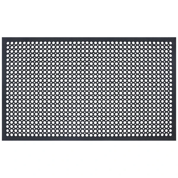 Durable 421S35BK 3' x 5' Black Rubber Workstation Edge Anti-Fatigue Mat - 1/2" Thick