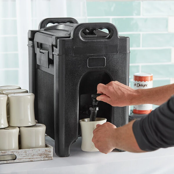 Choice 2.5 Gallon Black Insulated Beverage Dispenser