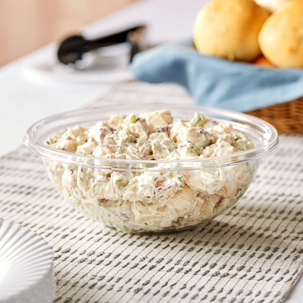 Visions 32 oz. Clear PET Plastic Round Catering / Serving Bowl - 100/Case