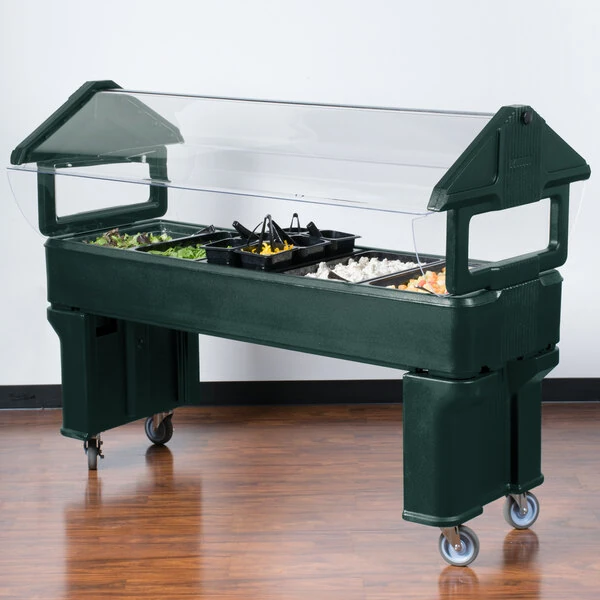 Carlisle 660608 Forest Green 6' Six Star Open Base Portable Food / Salad Bar