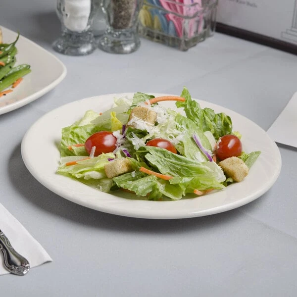 Tuxton YEA-090 Monterey 9" Eggshell Embossed Rim China Plate   - 24/Case