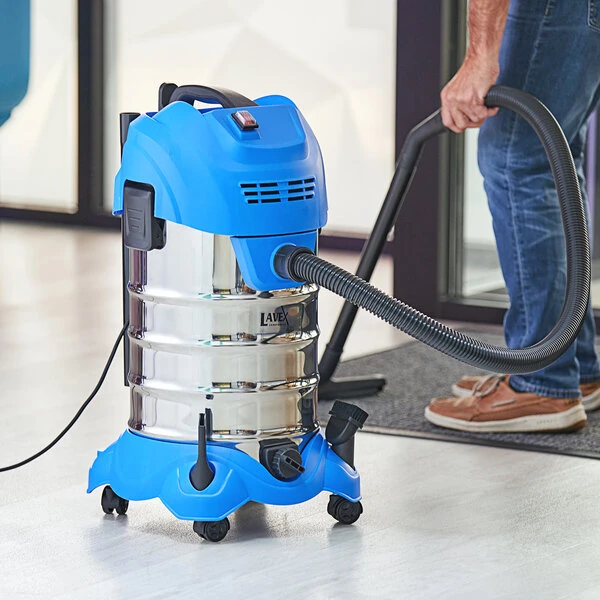 Lavex 8 Gallon Stainless Steel Commercial Wet / Dry Vacuum with Toolkit - 100-120V, 1200W