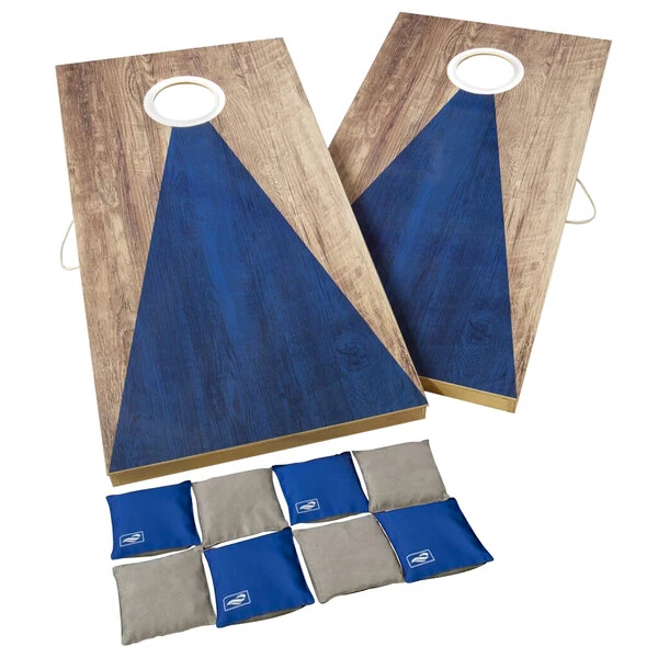 Triumph 35-8020-3 2' x 4' Blue and Gray Wood / LED Lighted Cornhole Game Set