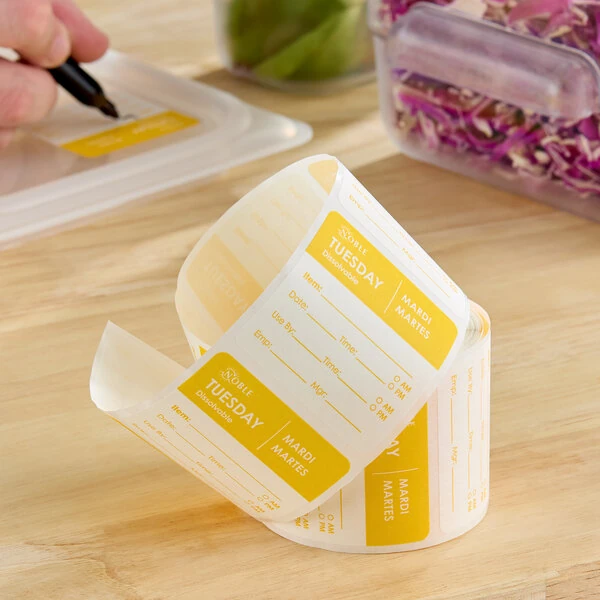 Noble Tuesday 2" x 2" Dissolvable Day of the Week Label - 250/Roll