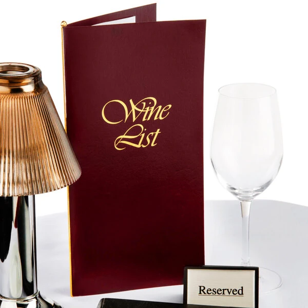 Menu Solutions L702C 5 1/2" x 11" Burgundy Wine List Cover