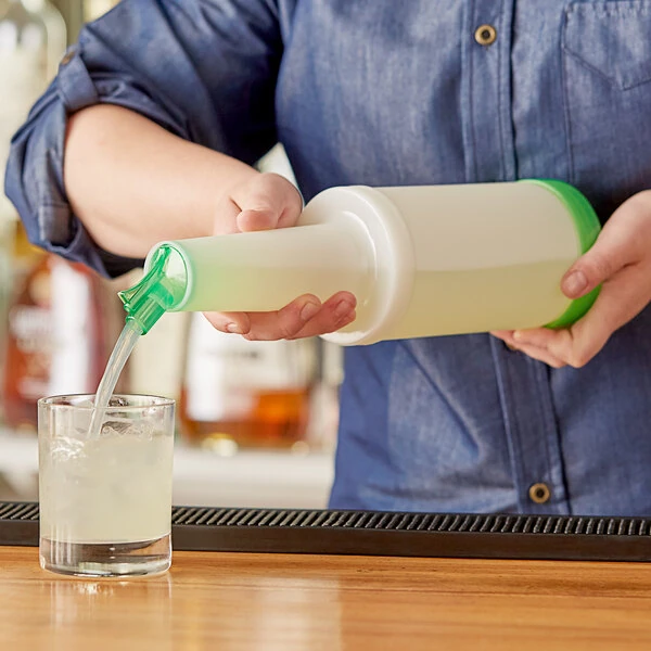 Choice 1 Qt. Pour Bottle with Green Spout and Cap