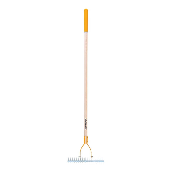 True Temper 15" Adjustable Thatch Rake with Hardwood Handle and Cushion End Grip 2914000