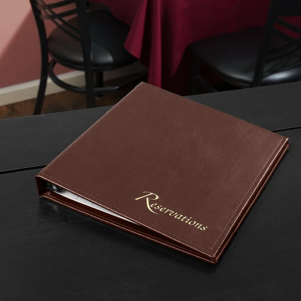 Menu Solutions R080ABN Brown Reservation Binder