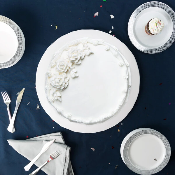 Enjay 1/2-16RW12 16" Fold-Under 1/2" Thick White Round Cake Drum
