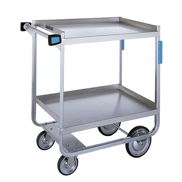 Lakeside 710 Heavy Duty Stainless Steel 2 Shelf Utility Cart - 16 1/4" x 30" x 34 1/4"