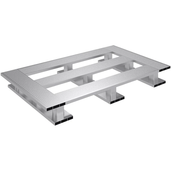 Vestil AP-4824-SB 48" x 24" x 5 1/16" Aluminum Half Pallet with 4,000 lb. Capacity and Skid Bottom